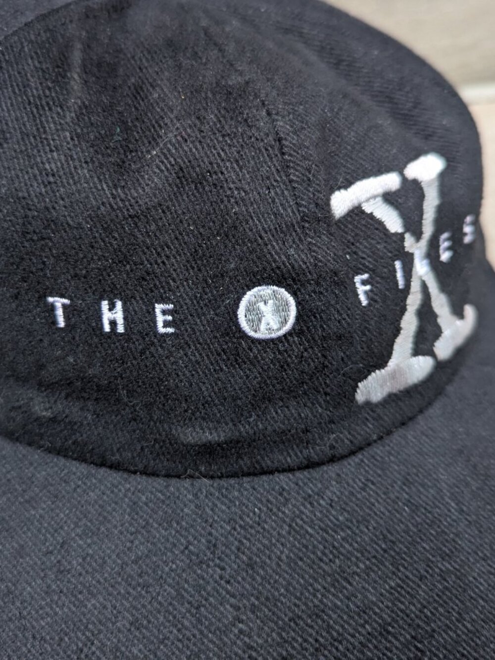 Vintage The X-Files Cap Hat Men's Adjustable Black Silver Strapback 90s - Picture 2 of 6